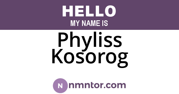 Phyliss Kosorog