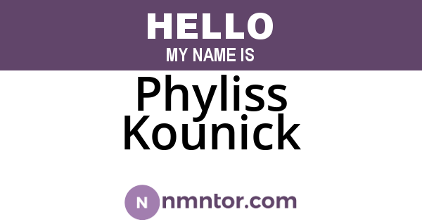Phyliss Kounick