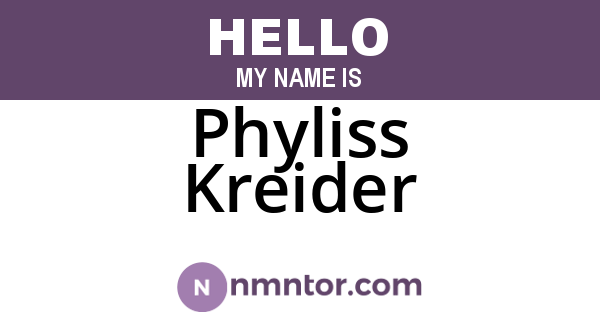 Phyliss Kreider