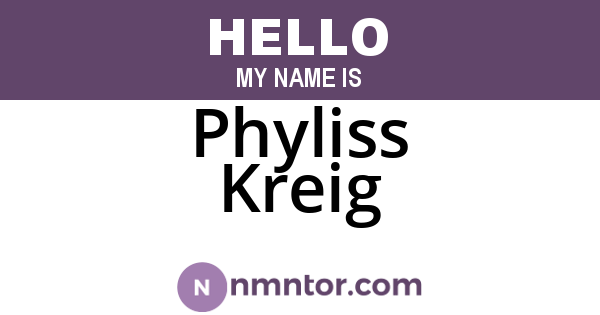Phyliss Kreig