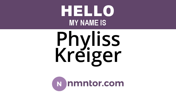 Phyliss Kreiger