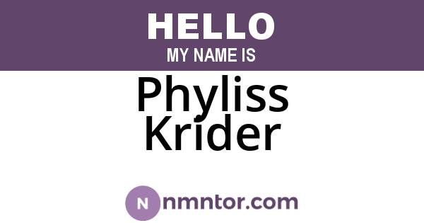Phyliss Krider