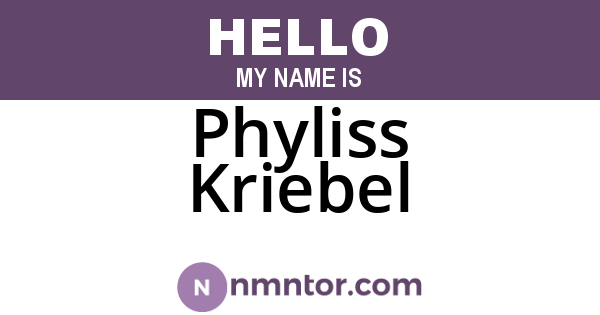 Phyliss Kriebel