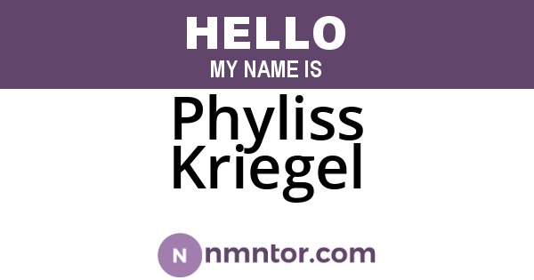 Phyliss Kriegel