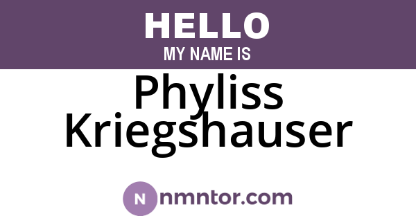 Phyliss Kriegshauser