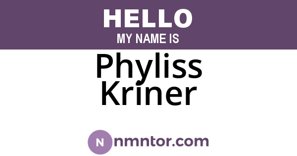 Phyliss Kriner