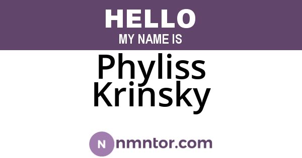 Phyliss Krinsky