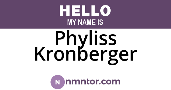 Phyliss Kronberger