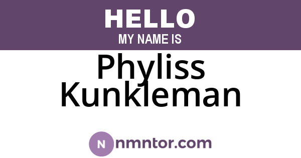 Phyliss Kunkleman