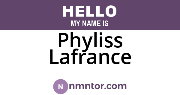 Phyliss Lafrance