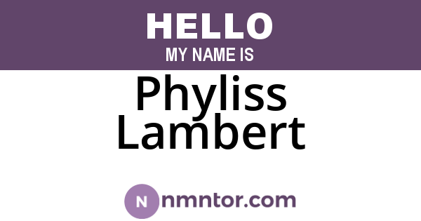 Phyliss Lambert
