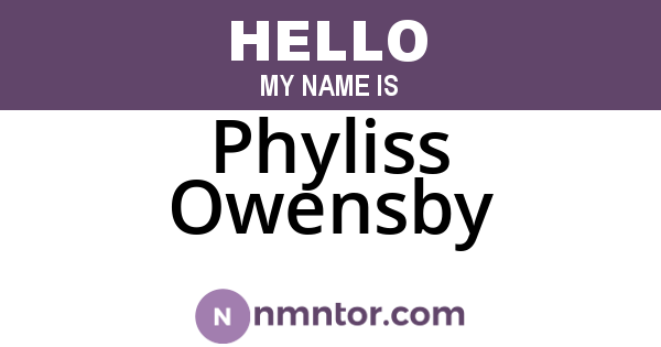Phyliss Owensby