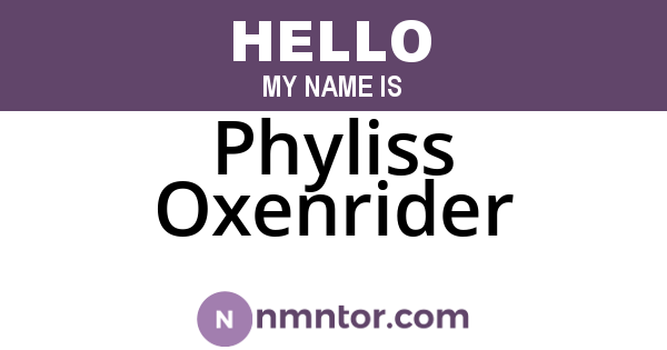 Phyliss Oxenrider
