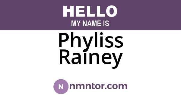 Phyliss Rainey