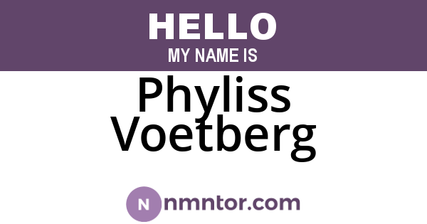 Phyliss Voetberg