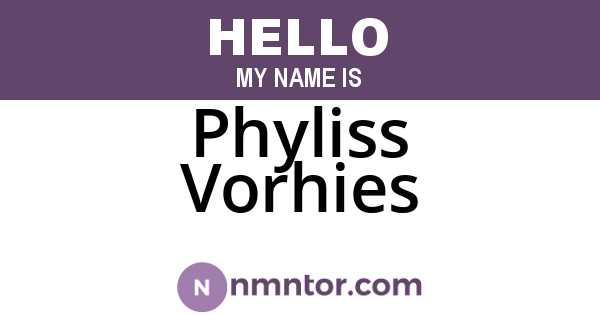 Phyliss Vorhies