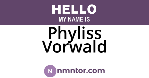 Phyliss Vorwald