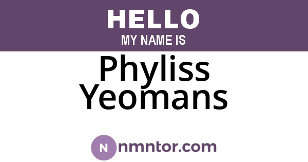 Phyliss Yeomans