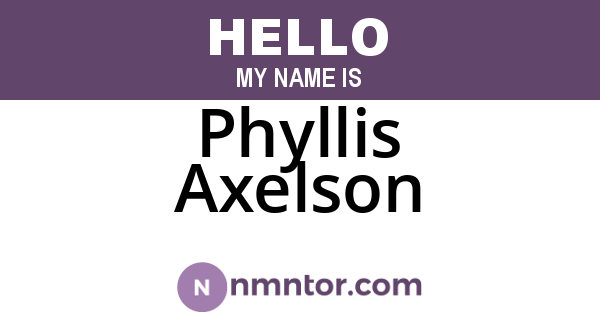 Phyllis Axelson