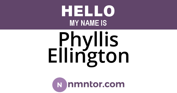 Phyllis Ellington