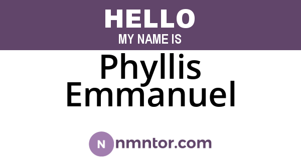 Phyllis Emmanuel