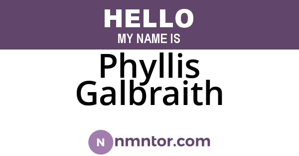 Phyllis Galbraith