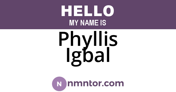Phyllis Igbal