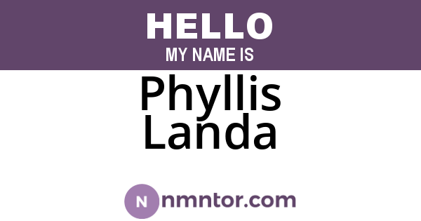 Phyllis Landa