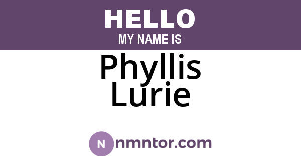 Phyllis Lurie