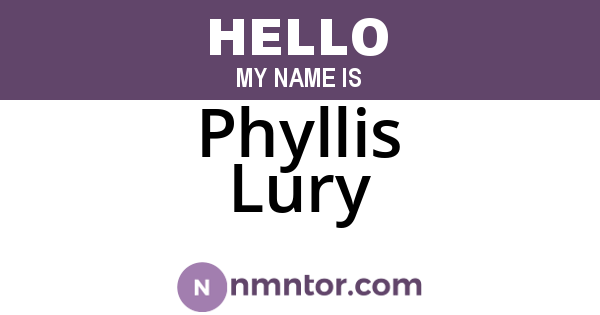 Phyllis Lury