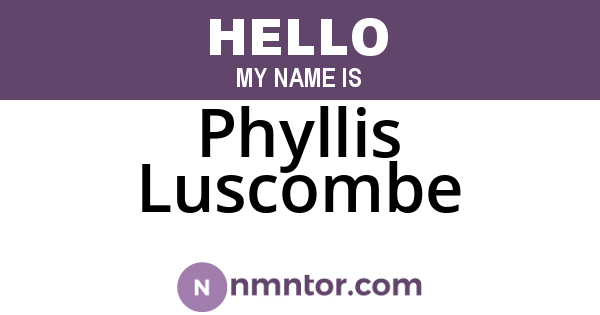Phyllis Luscombe