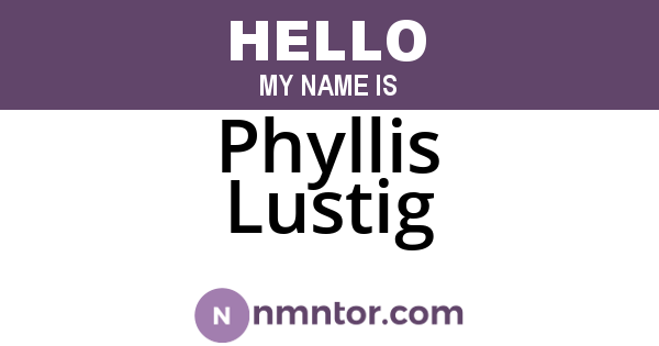 Phyllis Lustig