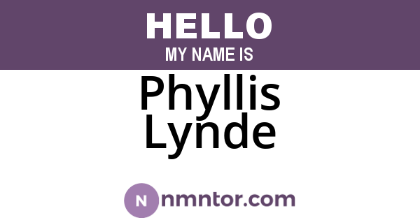 Phyllis Lynde