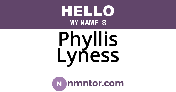 Phyllis Lyness