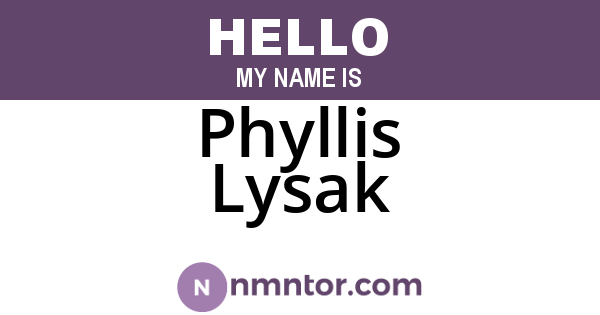 Phyllis Lysak