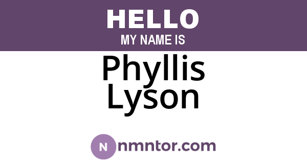 Phyllis Lyson