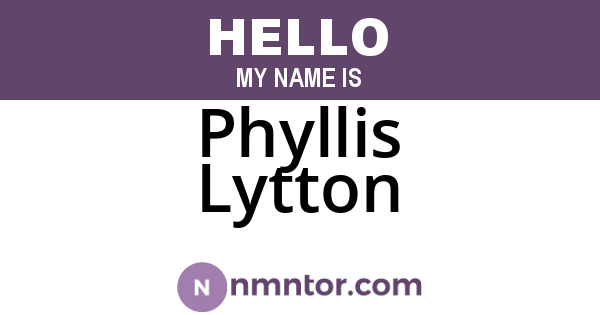 Phyllis Lytton