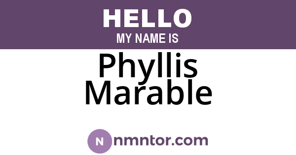 Phyllis Marable
