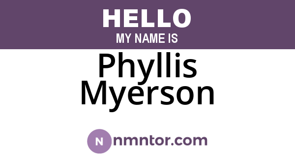 Phyllis Myerson