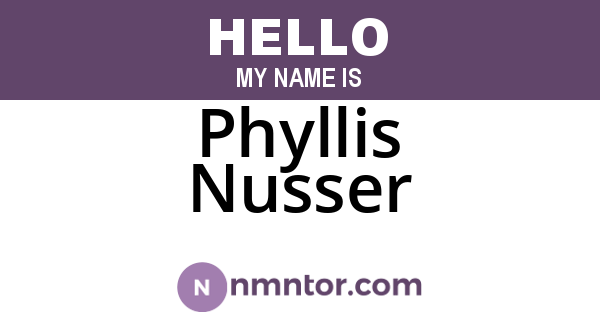 Phyllis Nusser
