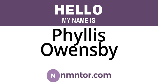 Phyllis Owensby