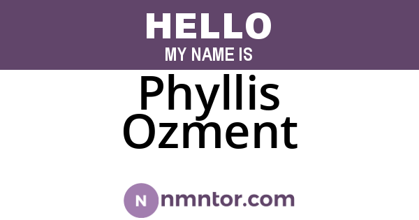 Phyllis Ozment