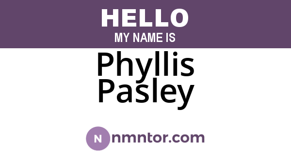 Phyllis Pasley
