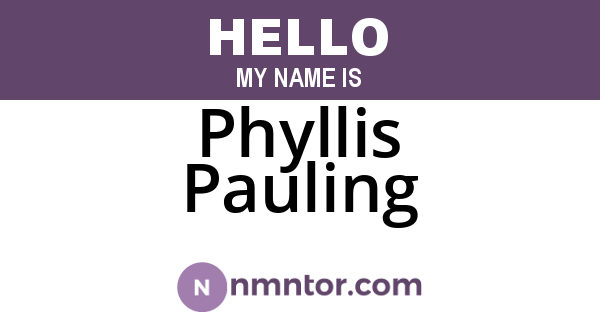 Phyllis Pauling