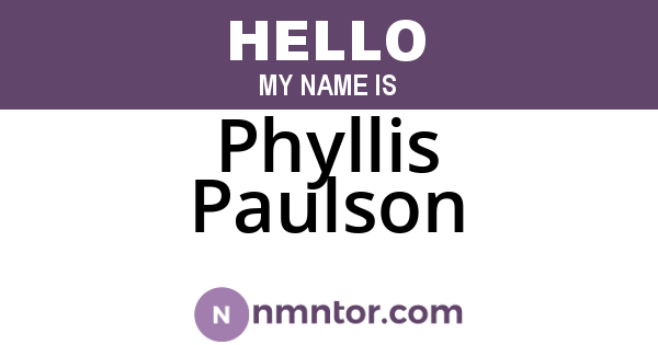 Phyllis Paulson