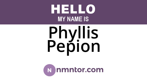 Phyllis Pepion