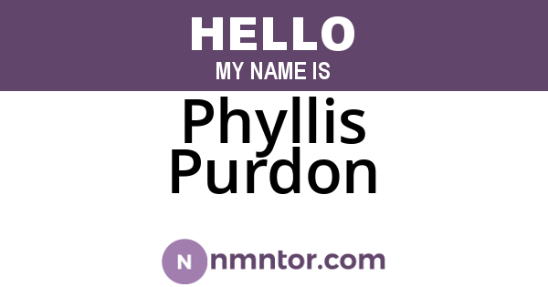Phyllis Purdon
