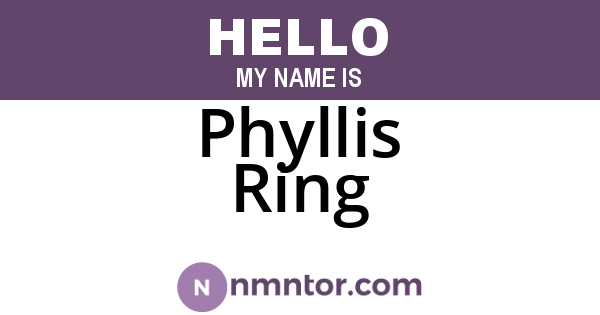 Phyllis Ring