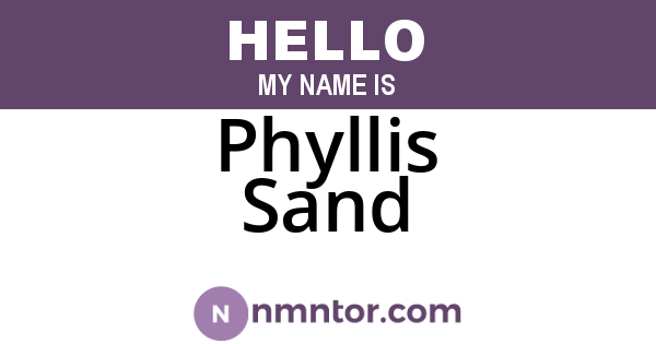 Phyllis Sand