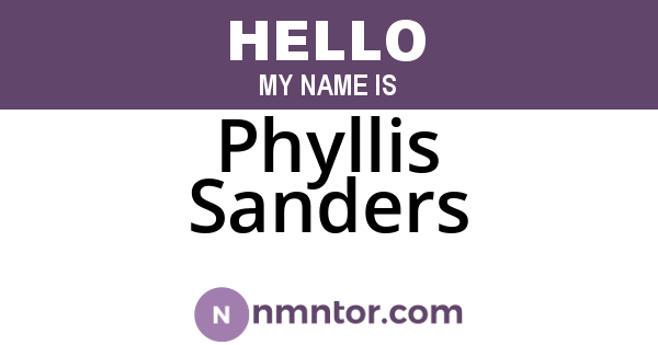 Phyllis Sanders